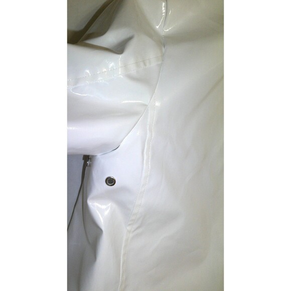 New NWT $375 Jane Post Iconic Princess Slicker Rain Coat Hood Women XS White - Picture 6 of 9